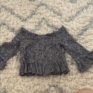 off the shoulder top crop top with bell sleeve